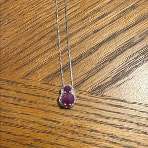 JTV Silver Necklace with Rich Ruby Pendant
